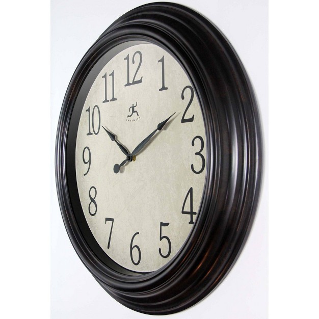 Classic Indoor Bevelled Framed Wall Clock Black brown Infinity Instruments