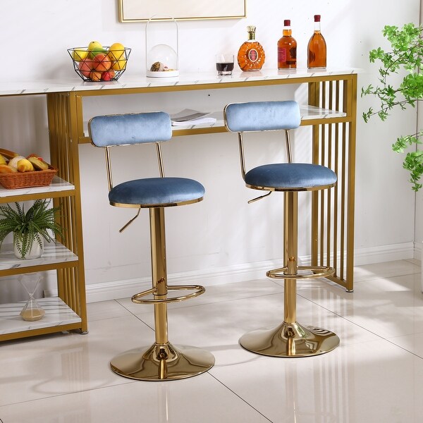 Bar Stools with Back and Footrest Counter Height Dining Chairs(Set of 2)