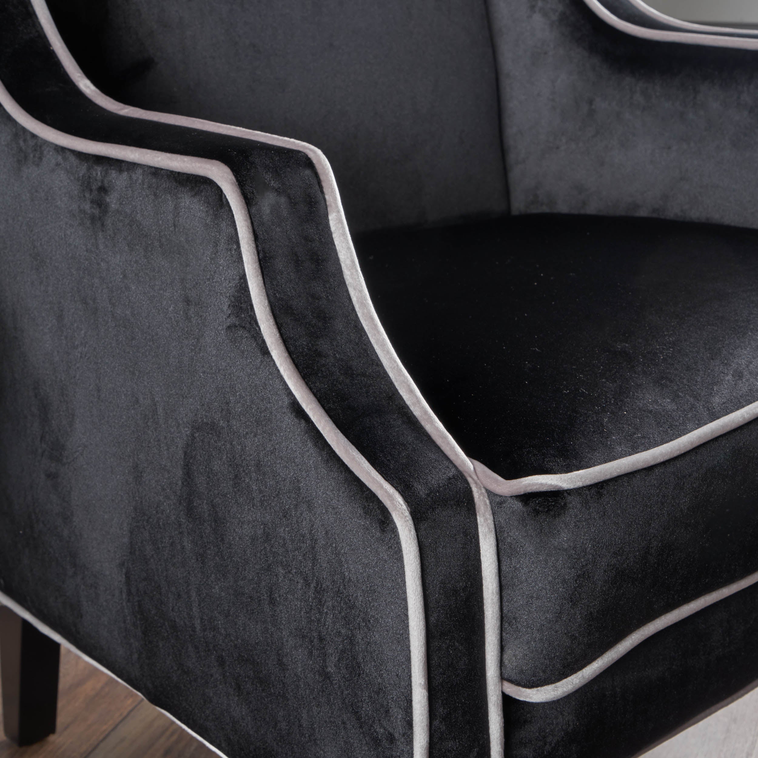 Edell Velvet Wingback Accent Chair