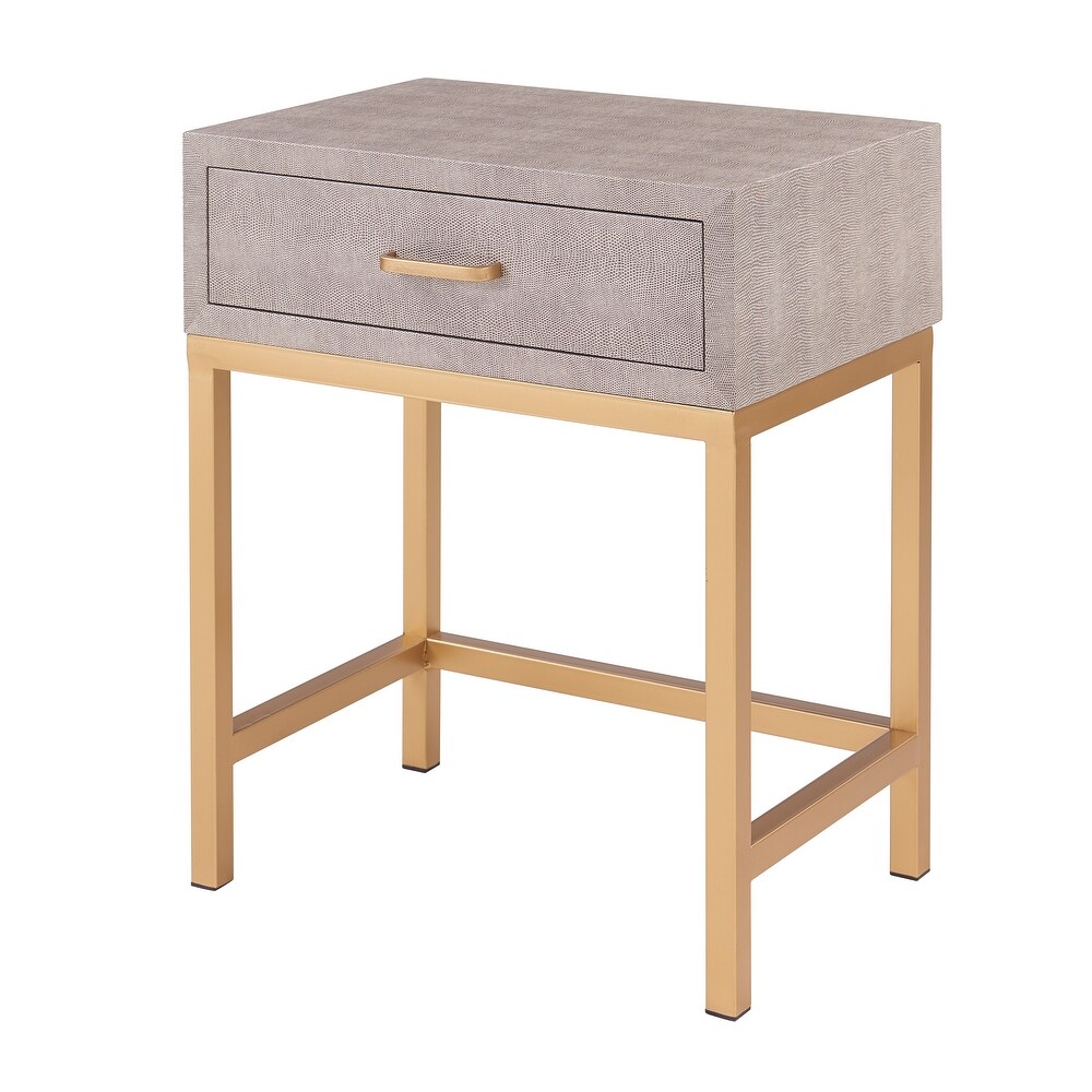 Durham Faux Shagreen 1 Drawer End Table