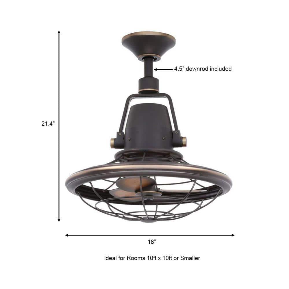 Home Decorators Collection Bentley II 18 in IndoorOutdoor Tarnished Bronze Oscillating Ceiling Fan with Wall Control