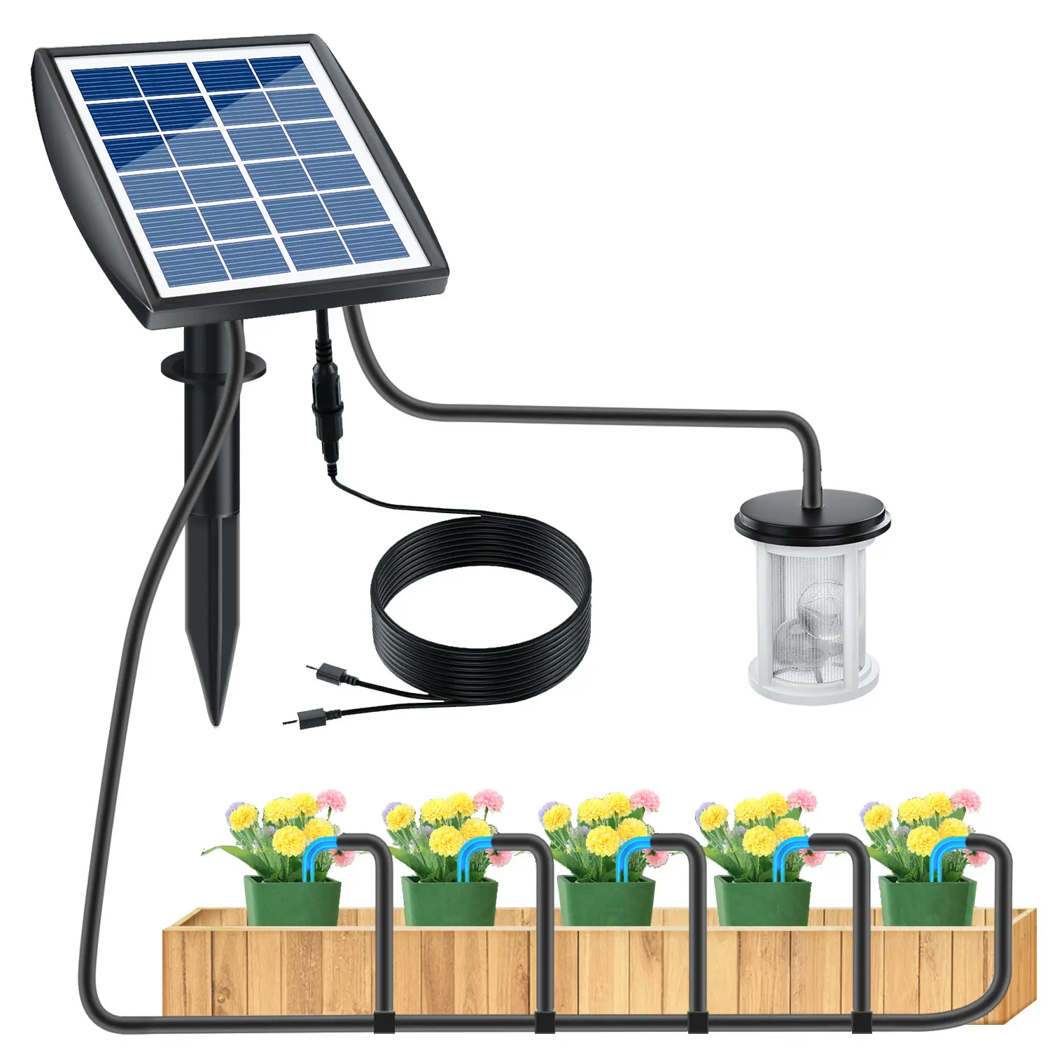 Applicable to a Variety of Scenarios Solar Irrigation Auto Watering System Solar Automatic Drip Irrigation Kit for Plants