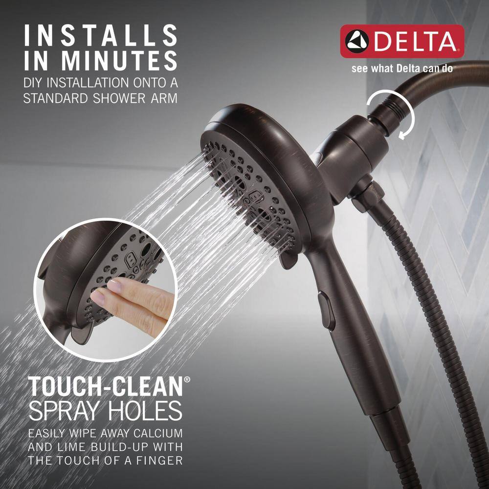 Delta SureDock Magnetic 7-Spray Patterns 1.75 GPM 4.94 in. Wall Mount Handheld Shower Head in Venetian Bronze 54810-RB-PK