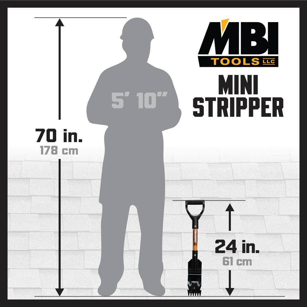 MBI 24 in. Mini Shingle Stripper Roof Shovel - Made In USA MBIMS