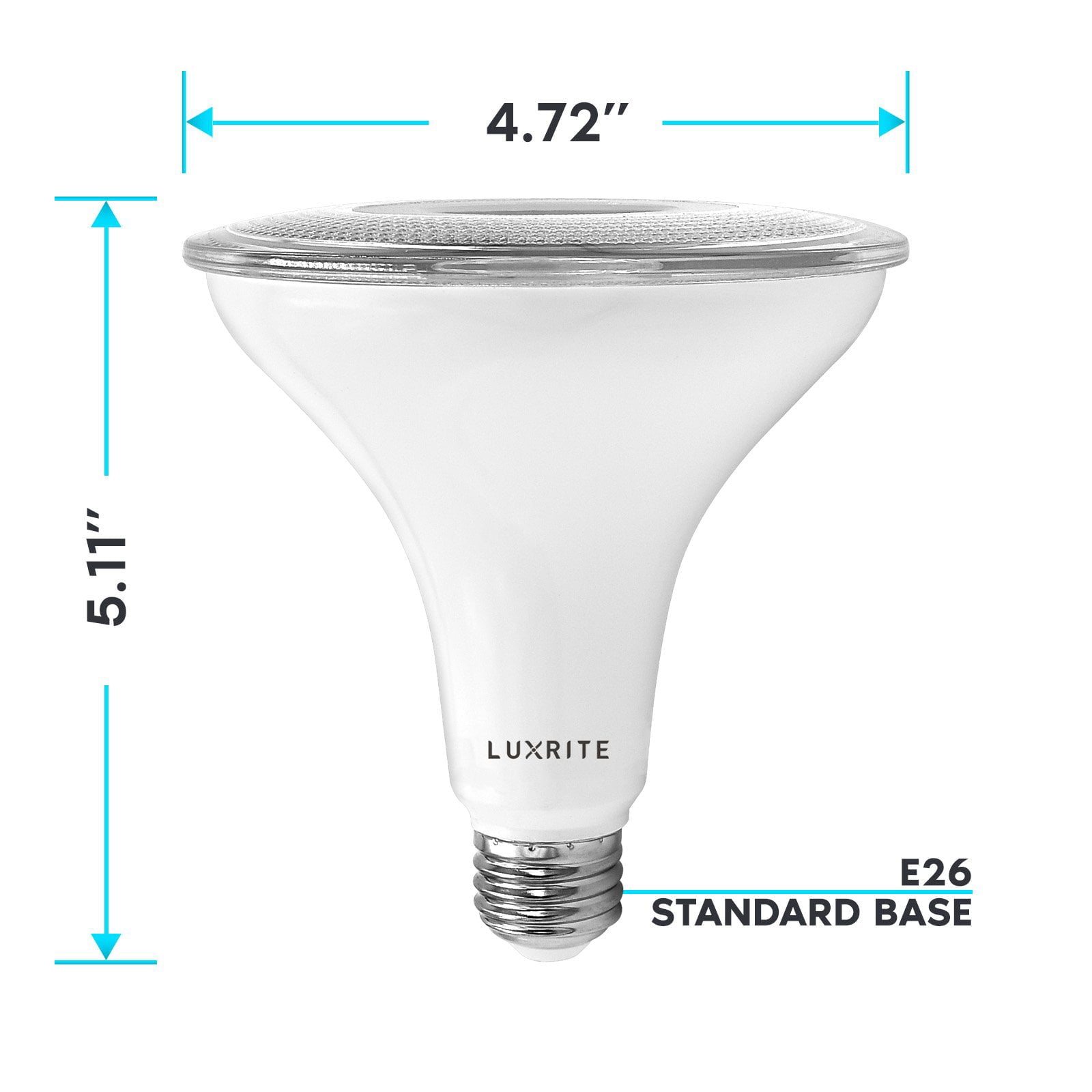 Luxrite 6-Pack LED PAR38 Flood Light Bulb 3000K Soft White 1250 Lumens 15W Dimmable Wet Rated E26 Base UL Listed