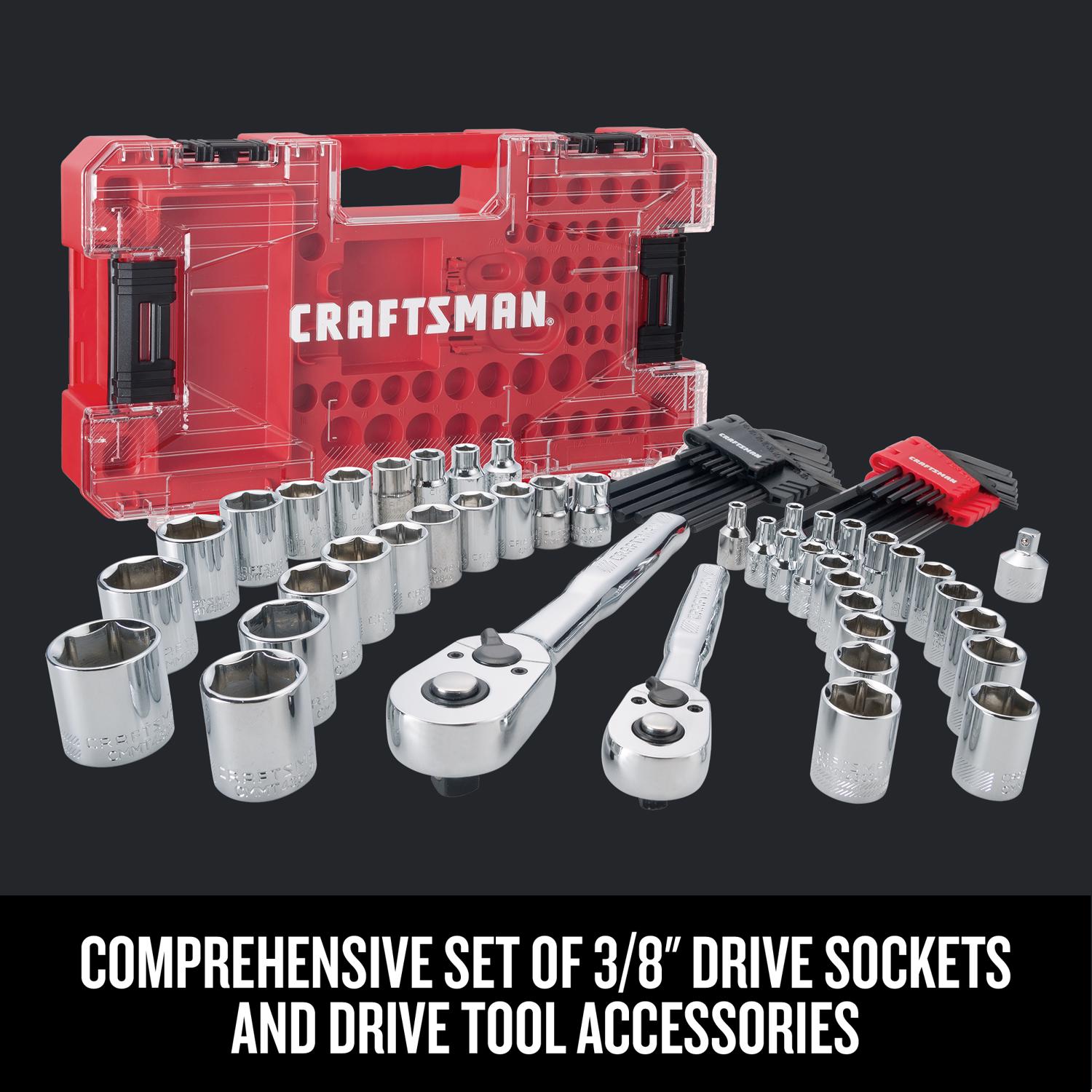 Craftsman Versastack 1/4 and 3/8 in. drive Metric and SAE Mechanic\u0027s Tool Set 71 pc