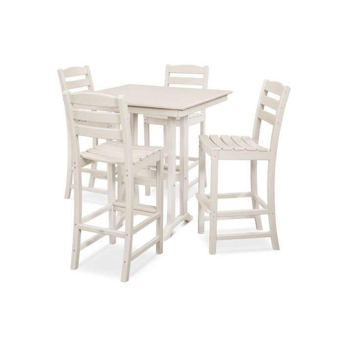 Polywood La Casa Café 5-Piece Farmhouse Trestle Bar Set PWS435-1