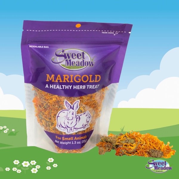 Sweet Meadow Farm Marigold Herb Small Pet Treats， 1.3-oz bag