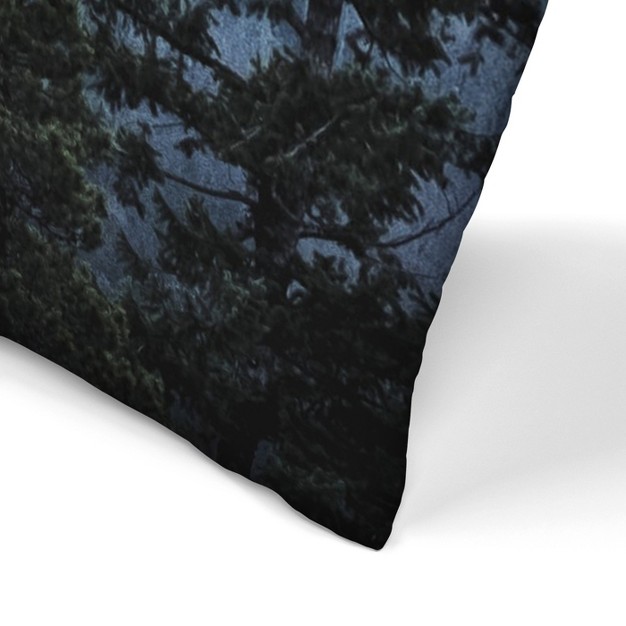 Navy Blue Foggy Trees By Tanya Shumkina Throw Pillow Americanflat Botanical Landscape