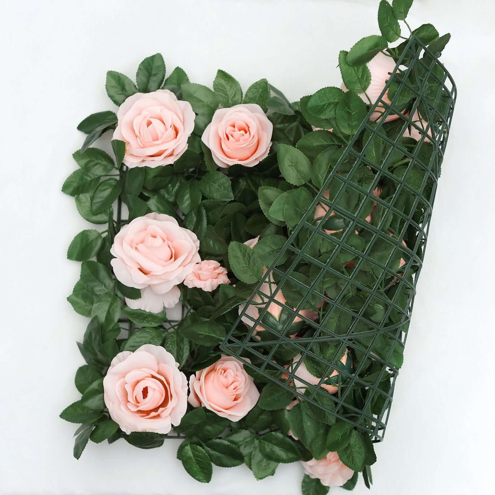 Easy-Install Blush Silk Rose Flower Mat Wall Panel Backdrop 3 Sq ft.