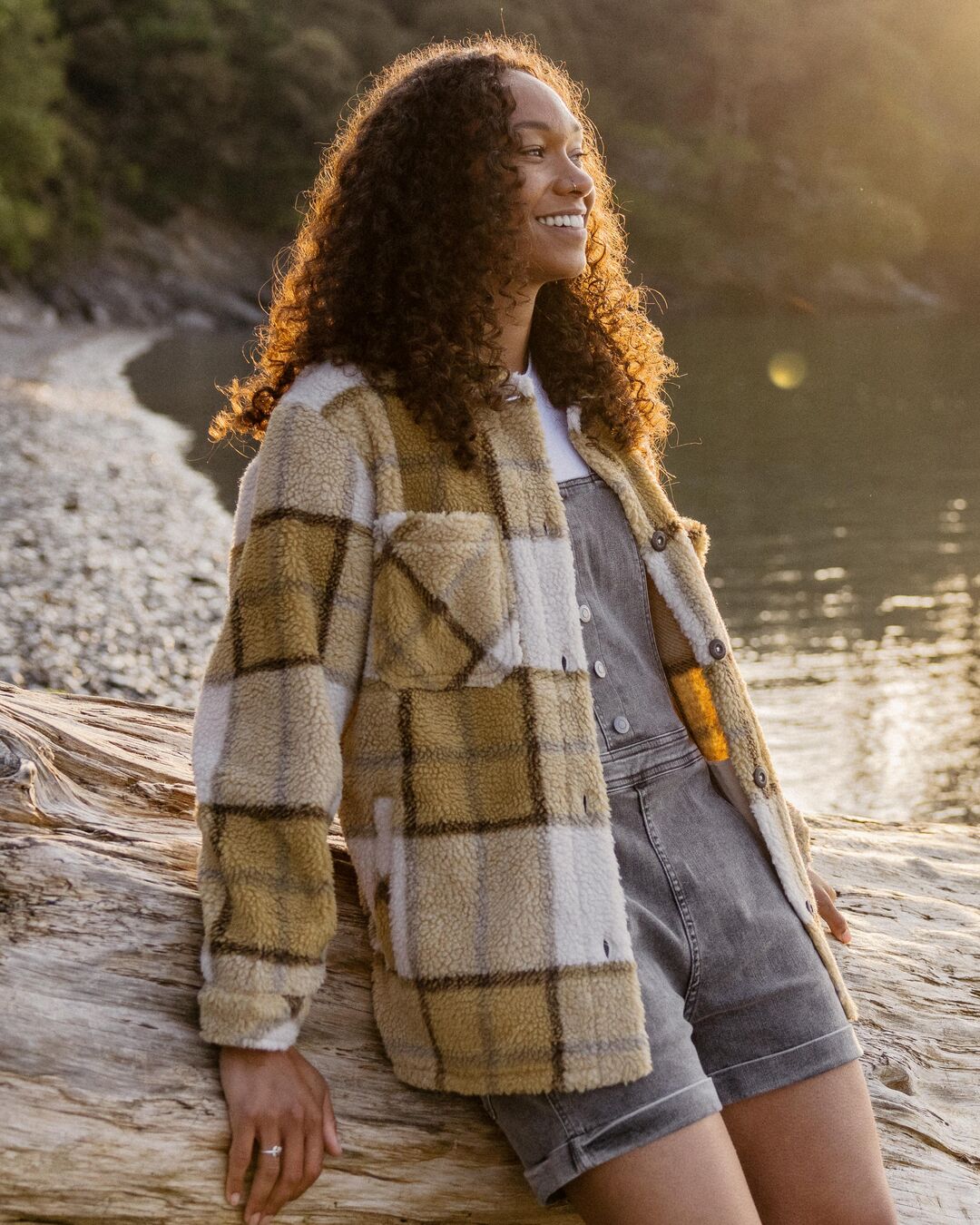 Olympus Yarn Dye Recycled Sherpa Fleece Shirt - Honey Check