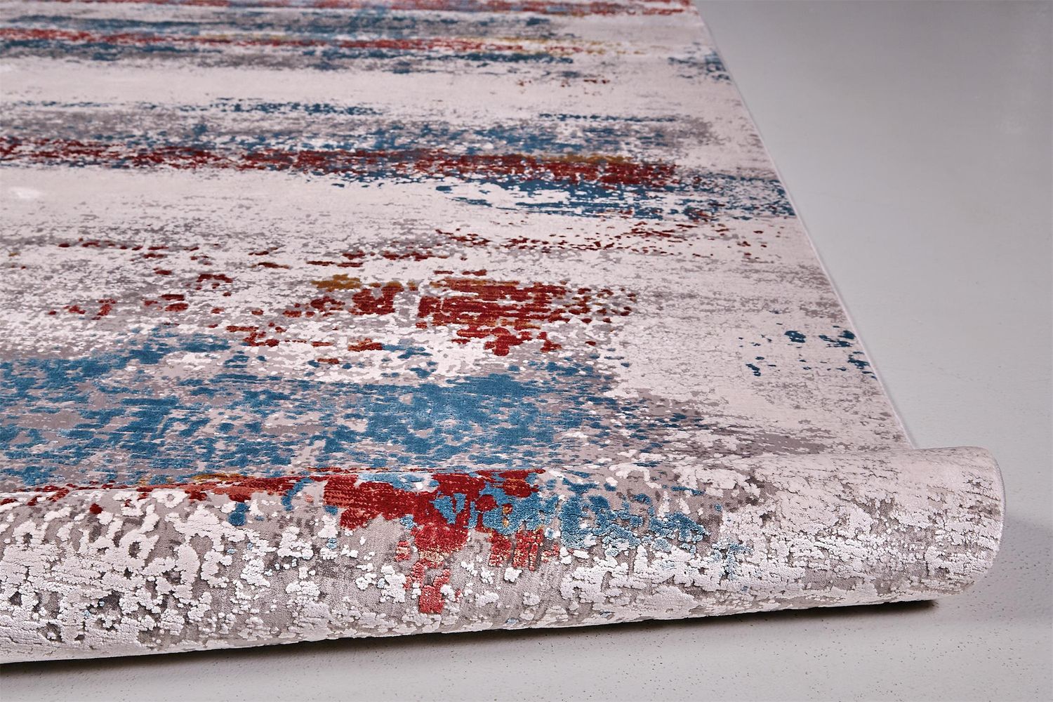 Lindstra Gray and Blue Rug by BD Fine