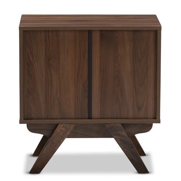 Mid-Century 2-Drawer Nightstand Baxton Studio