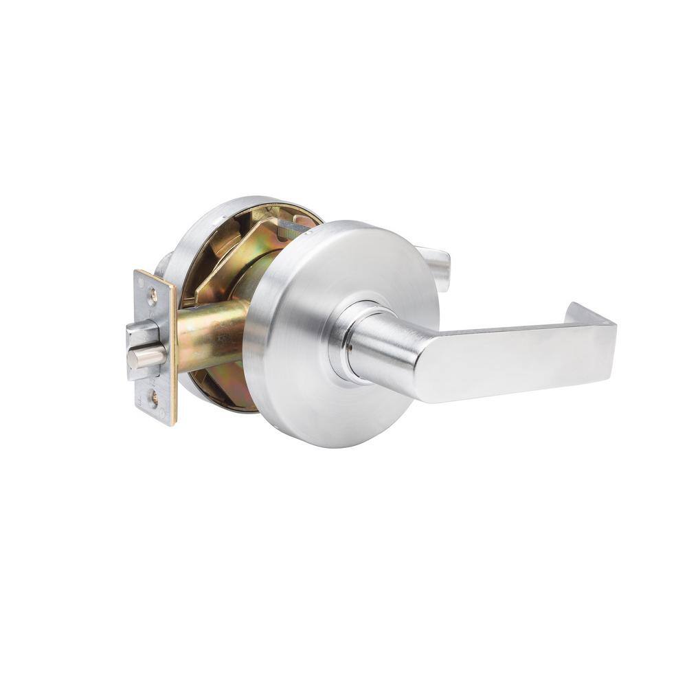 Taco Heavy Duty Brushed Chrome Grade 1 Commercial Cylindrical Storeroom Door Handle with Lock DL-LHV80-US26D