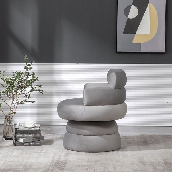 SEYNAR Modern Upholstered Swivel Comfy Accent Barrel Chair