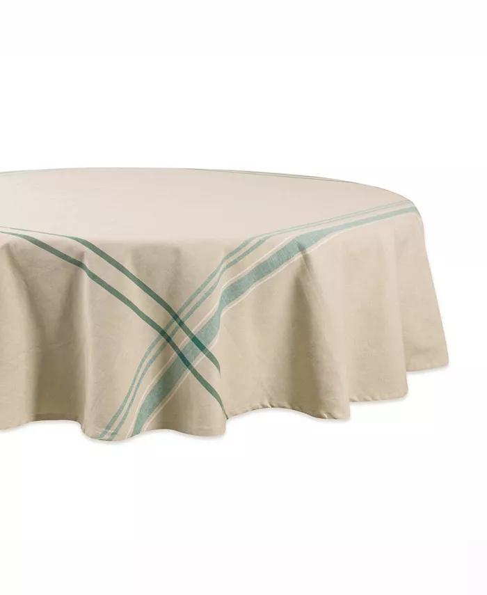 Design Imports Chambray French Stripe Tablecloth 70 Round