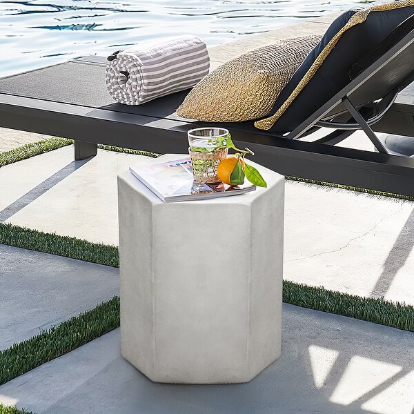 COSIEST MgO Outdoor Hexagonal End Table