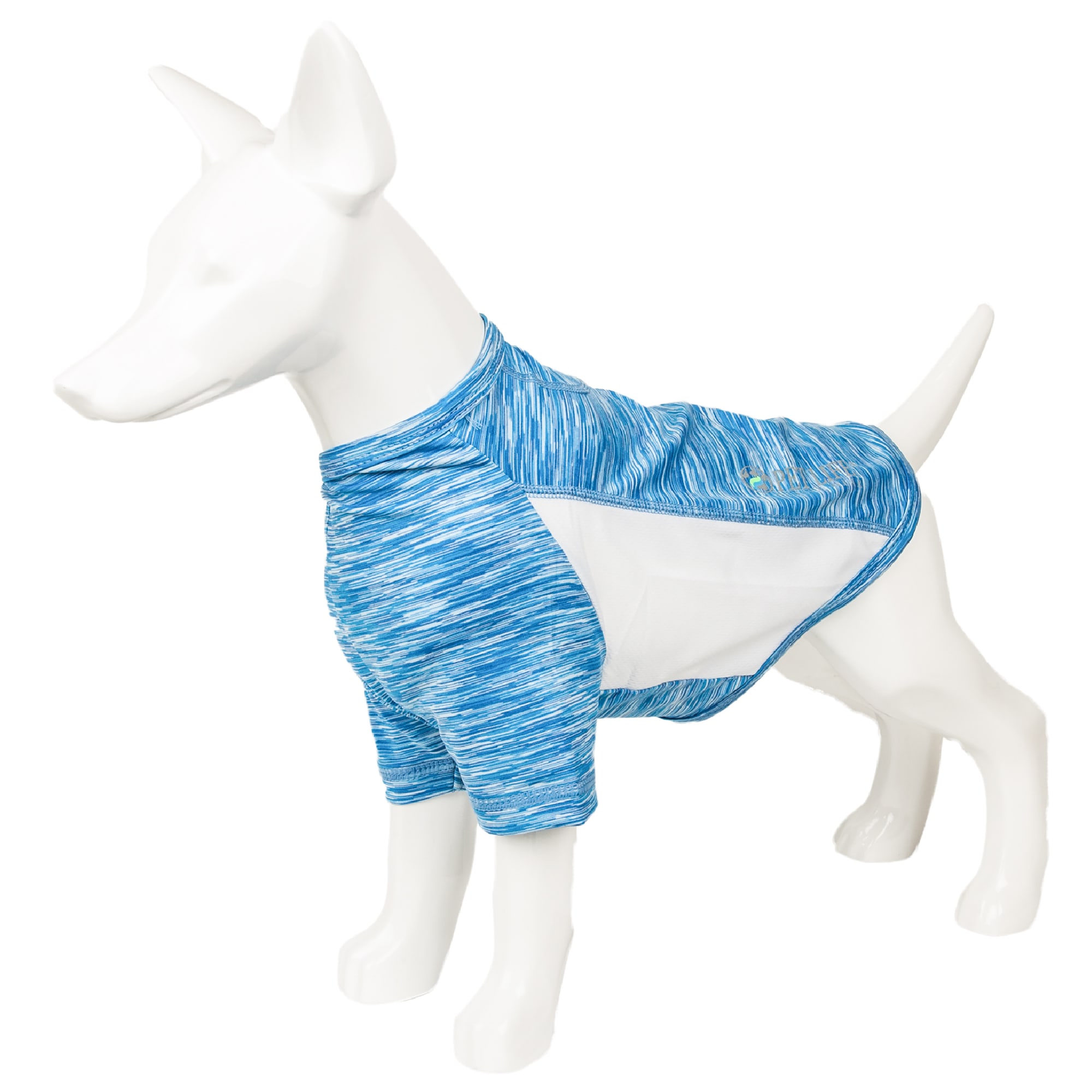 Pet Life Blue Active Warf Speed Heathered Ultra-Stretch Sporty Performance Dog T-Shirt， X-Small