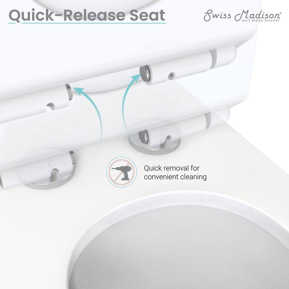 Swiss Madison Monaco 1-Piece 1.11.6 GPF Dual Touchless Flush Elongated Toilet in White Seat Included SM-1T263