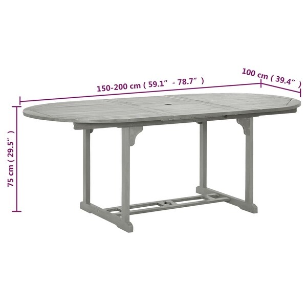 vidaXL Outdoor Dining Table Extendable Garden Patio Table Solid Wood Acacia