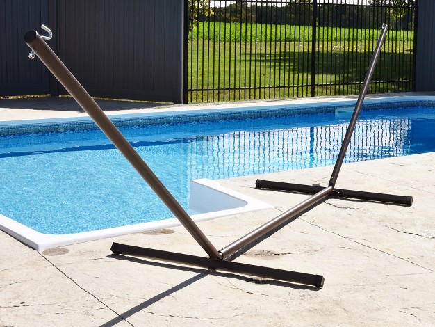 The Hamptons Collection 180 Black Steel 3 beam Hammock Stand With Hardware