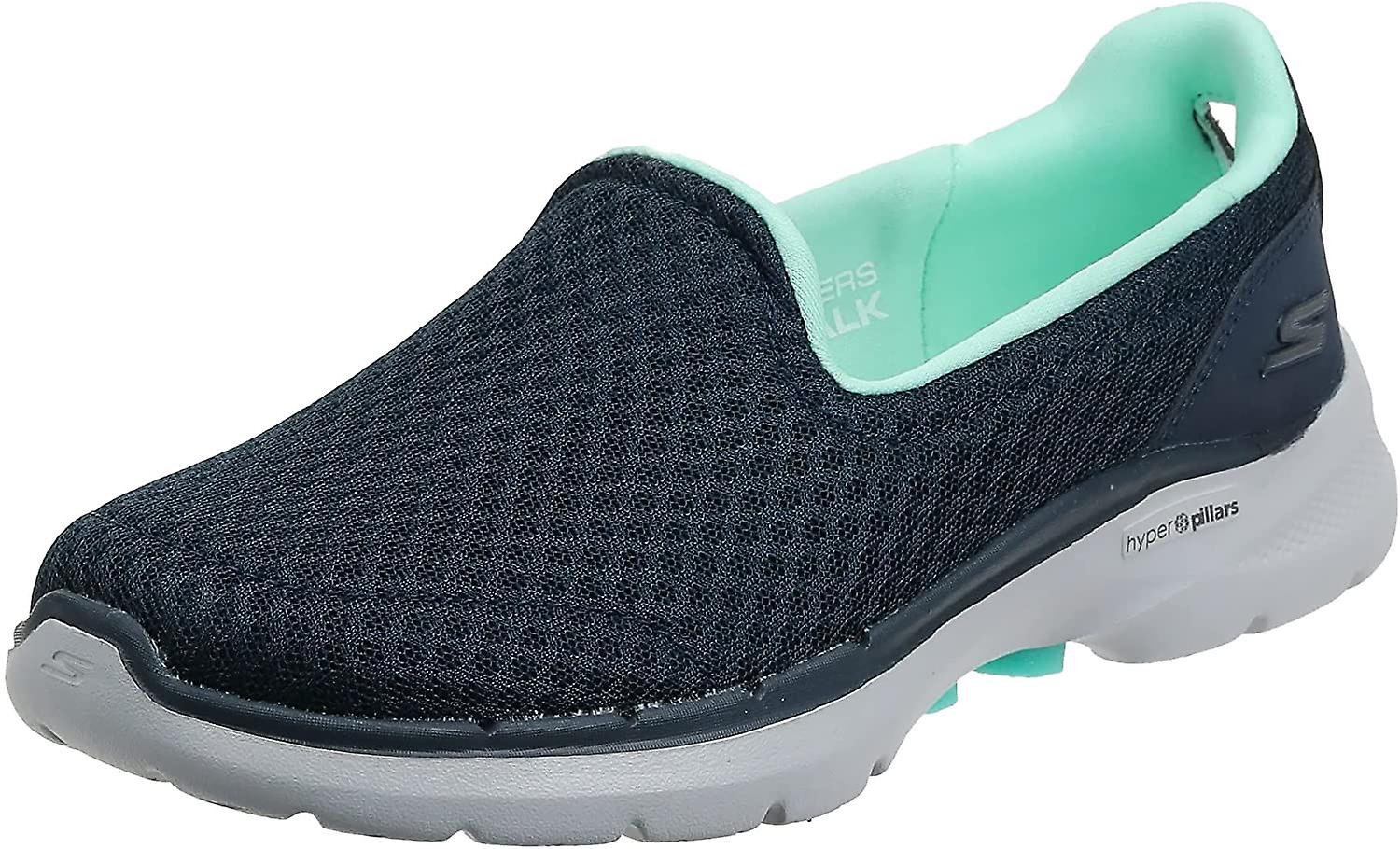 Skechers Go Walk 6 Big Splash Navy Turquoise Womens Trainers