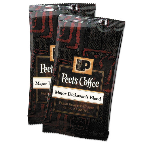 Peet's Coffee and Tea Coffee Portion Packs， Major Dickason's Blend， 2.5 oz Frack Pack， 18/Box (504916)