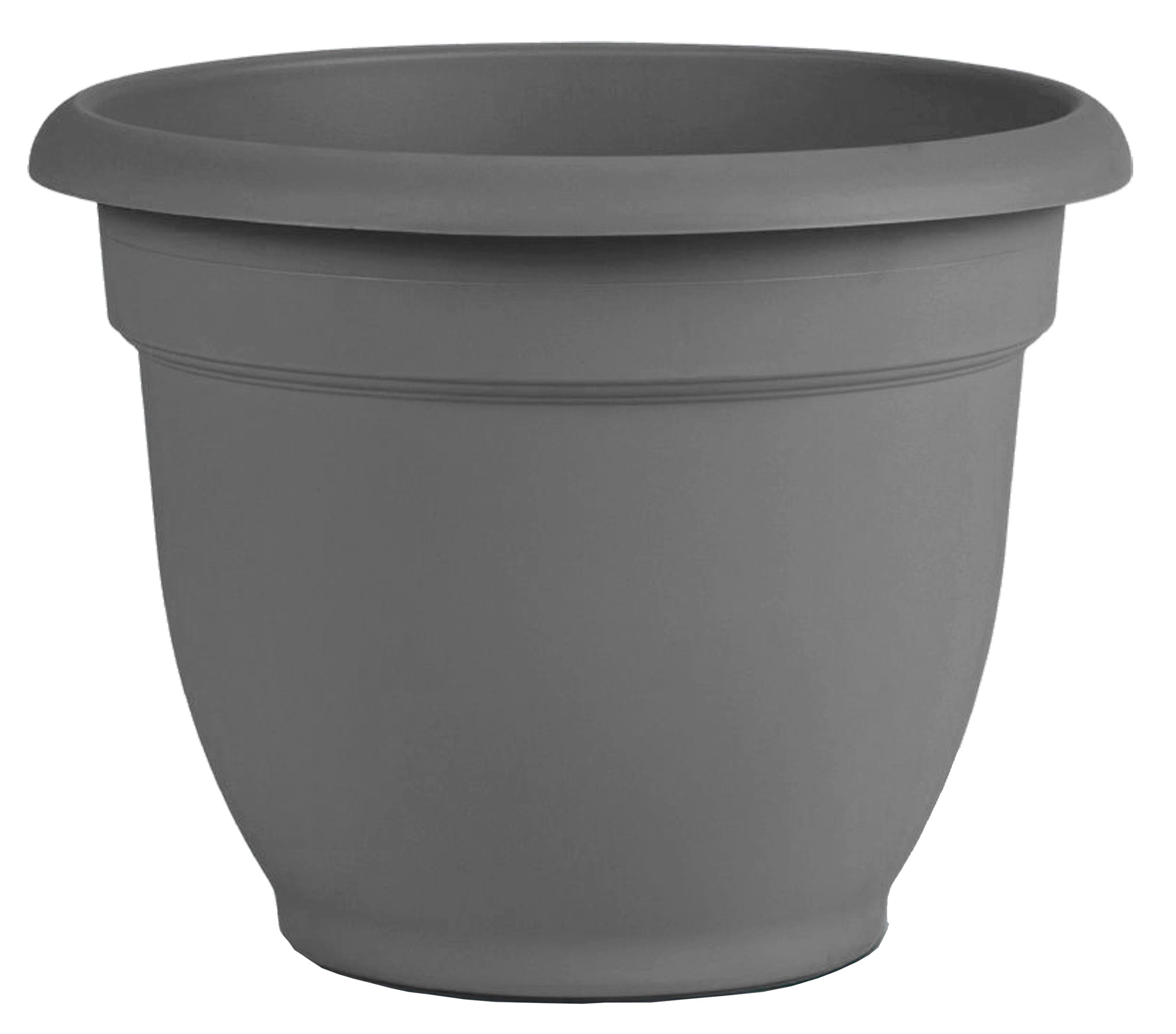 Bloem Ariana Self Watering Planter 21.5 x 17 Plastic Round Charcoal Gray