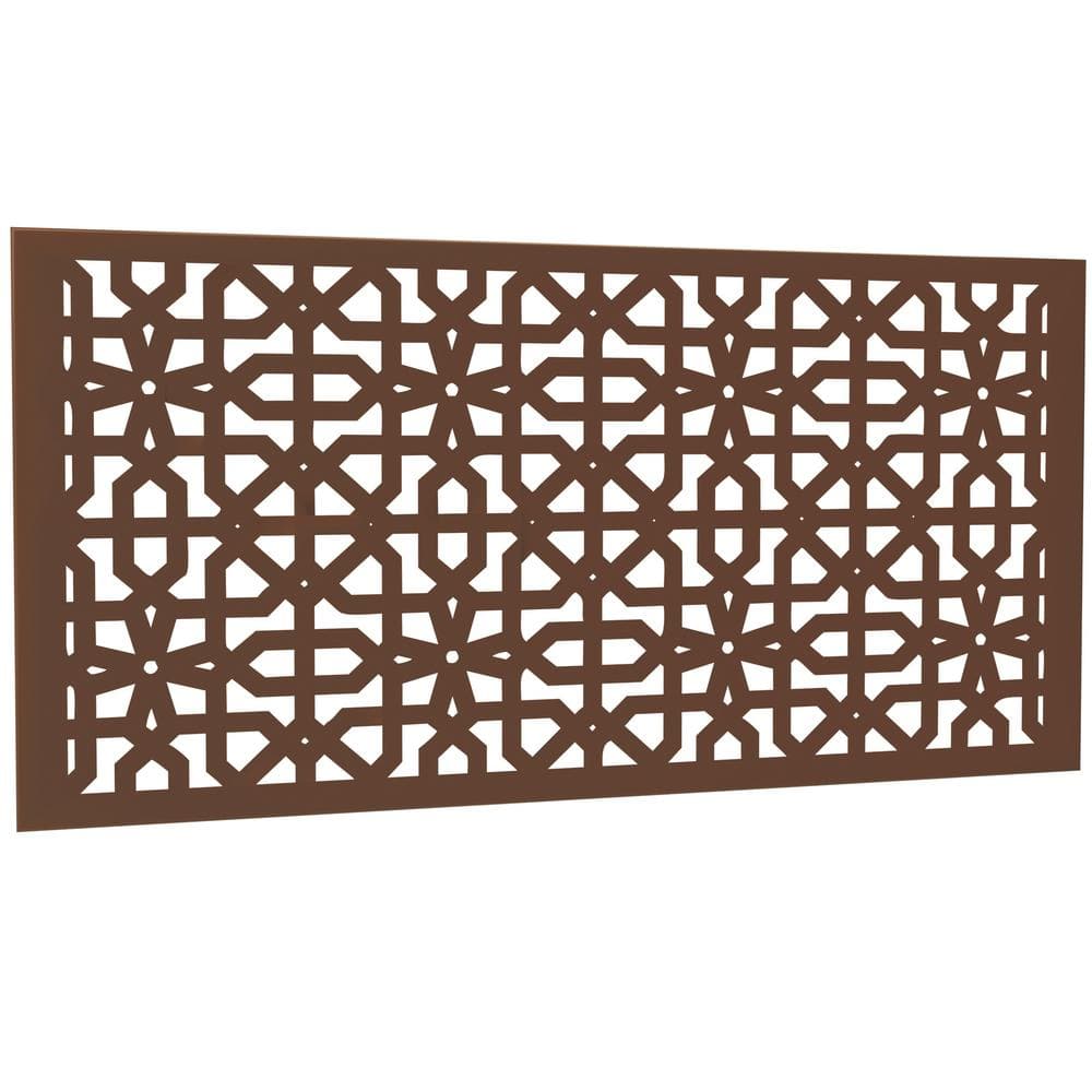 NEUTYPE 47 in. Galvanized Steel Privacy Screen Garden Fence In Brown A-GE04067