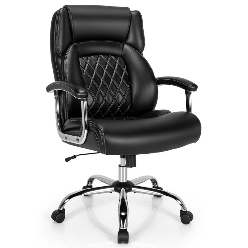 500 LBS Big & Tall Office Chair, Extra Wide Seat Leather Executive Chair, Height Adjustable Swivel Computer Desk Chair