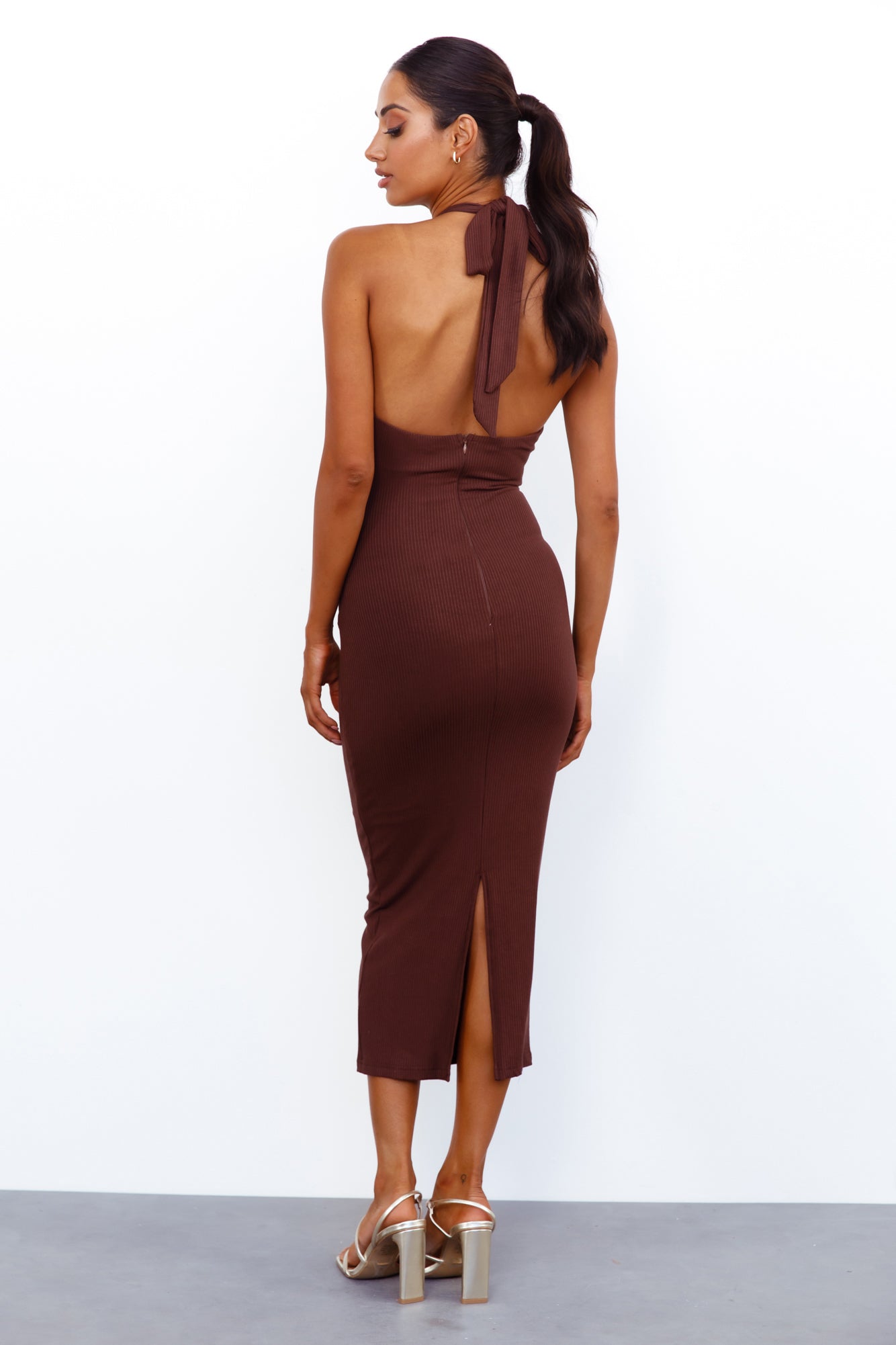 La La La Love Midi Dress Brown