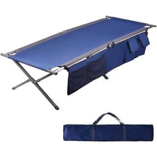 Portal 83 in. Steel Blue Folding XL Camping Cot PR-BD630-82701L-BL