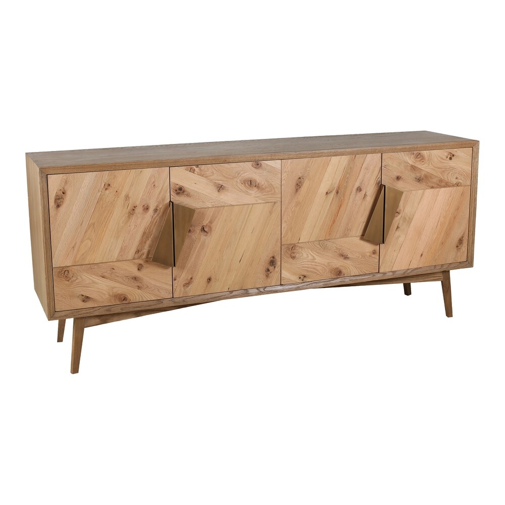 Aurelle Home Rustic Geometric Oak Sideboard