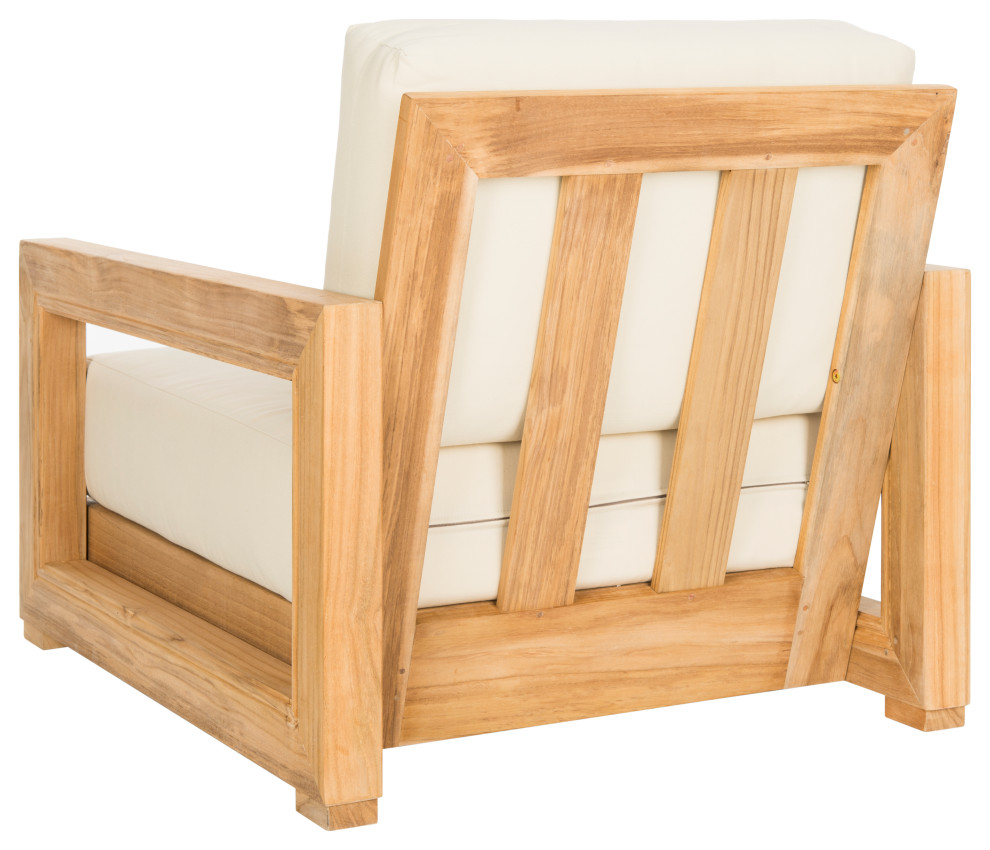 Safavieh Montford Teak Armchair   Transitional   Outdoor Lounge Chairs   by Safavieh  Houzz