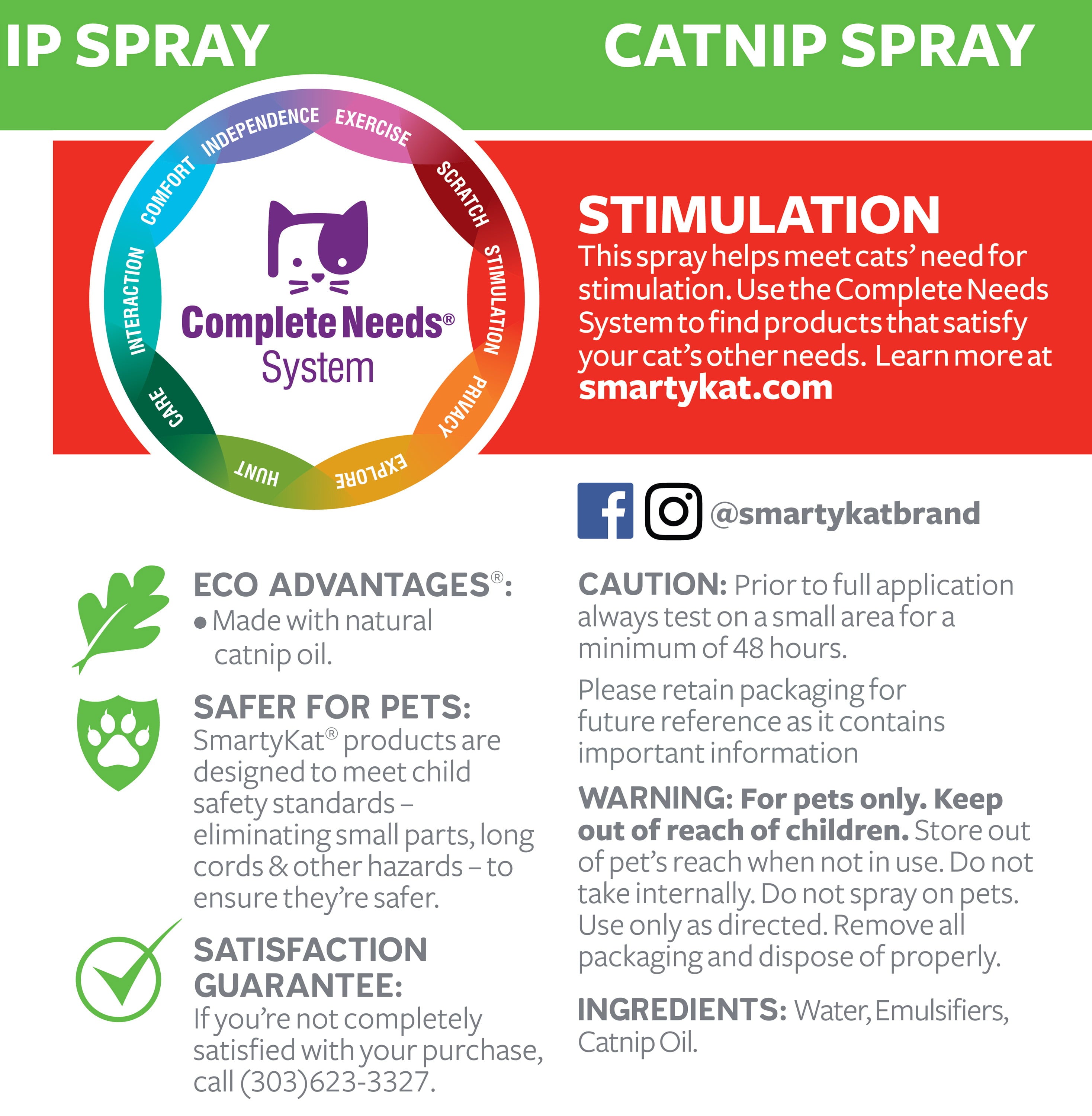 SmartyKat Catnip Mist Pure and Potent Catnip-Infused Liquid Catnip Spray For Cats， 7 oz