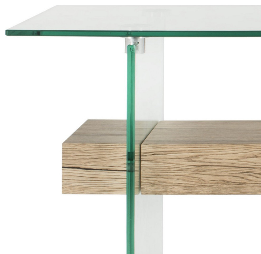 Lacy Rectangular Modern Glass Console Table Clear/Natural   Contemporary   Console Tables   by V.S.D Furniture  Houzz