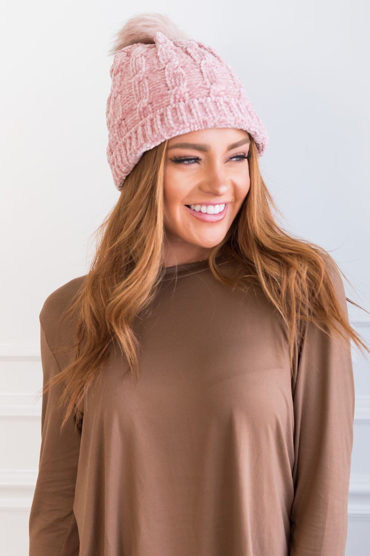 Stay Cozy Chenille Pom Pom Beanie