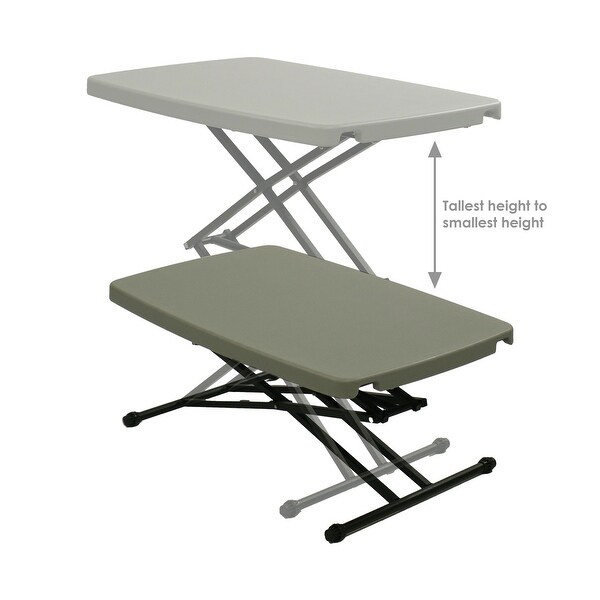 Rectangular Plastic Top Adjustable Leg Patio Table