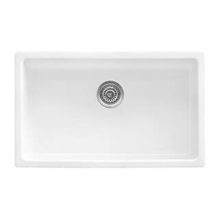 Ruvati 30 in. Single Bowl Dualmount Fireclay Kitchen Sink in White RVL3030WH