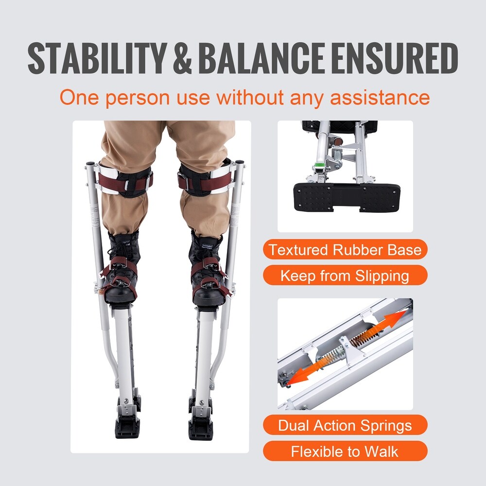 VEVOR Drywall Stilts Aluminum Tool Stilts 18'' 30'' Adjustable Painting Taping   18in 30in