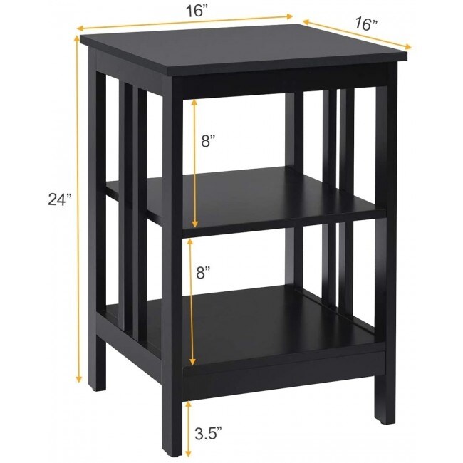 Set of 2 Multifunctional 3 Tier Nightstand Sofa Side Table   16\