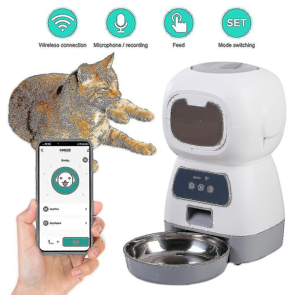 3.5l Automatic Pet Feeder Intelligent Cat Food Dispenser Dog Timer Stainless Steel Bowl Auto Dog Cat Pet Food Supplies