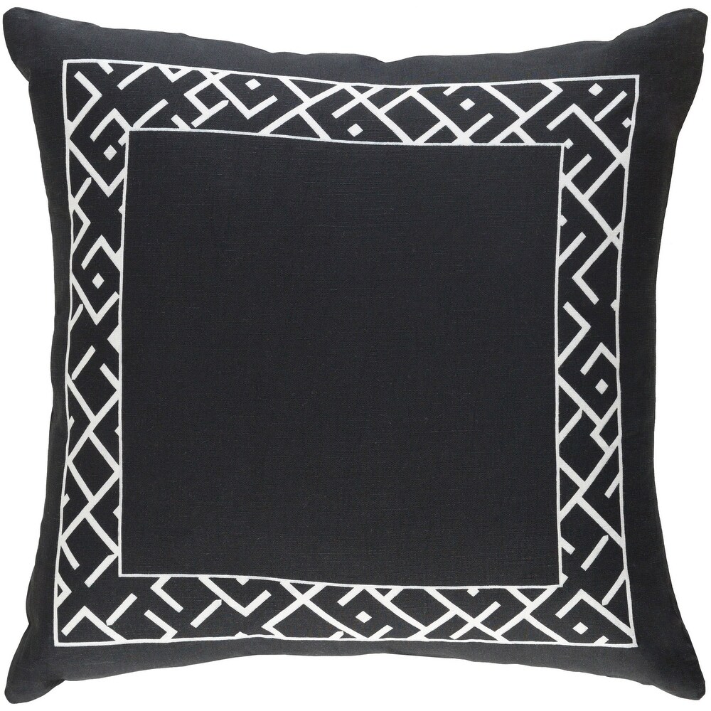 Decorative Yonge Black 18 inch Throw Pillow Cover