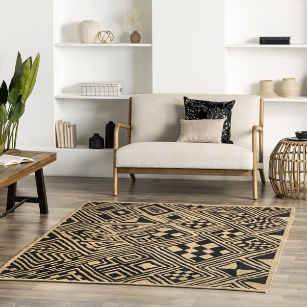 Nuloom Merissa Bohemian Lattice Jute Area Rug