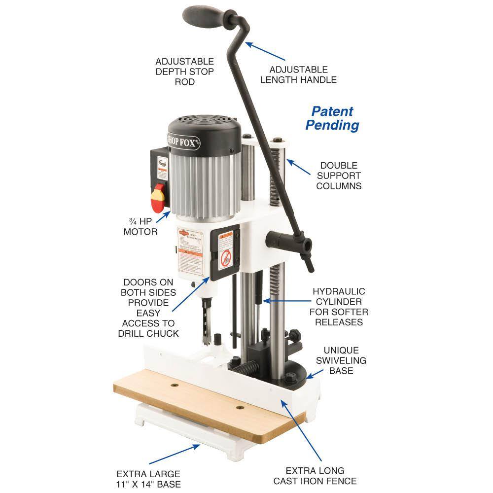 Shop Fox 34 HP Heavy-Duty Mortising Machine W1671