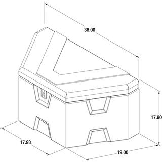 Buyers Products Company 18 in. x 19 in. x 36 in. Matte Black Plastic Trailer Tongue Truck Tool Box 1701680