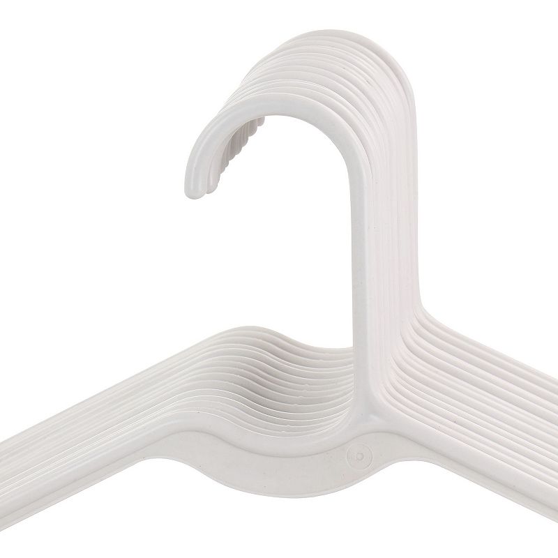 Elama Home 50 Piece Plastic Hanger Set with Notched Shoulders in White