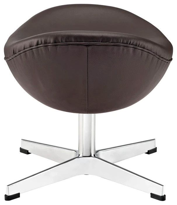 Lauren Brown Leather Ottoman   Midcentury   Footstools And Ottomans   by V.S.D Furniture  Houzz