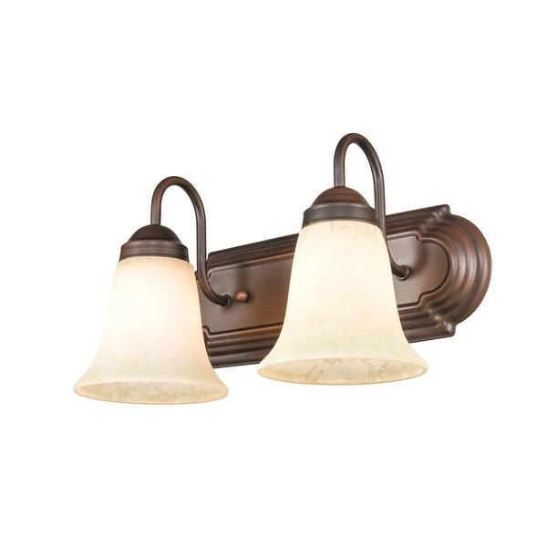 Millennium Lighting 2 Light Vanity Fixture in Rubbed Bronze with Frosted Glass Shades