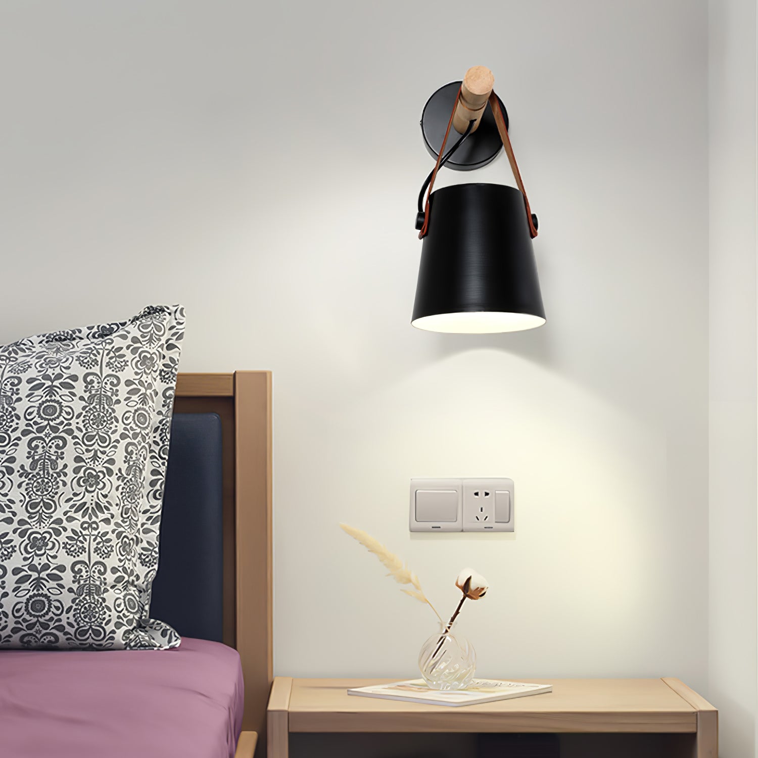 Wooden Conical Wall Light